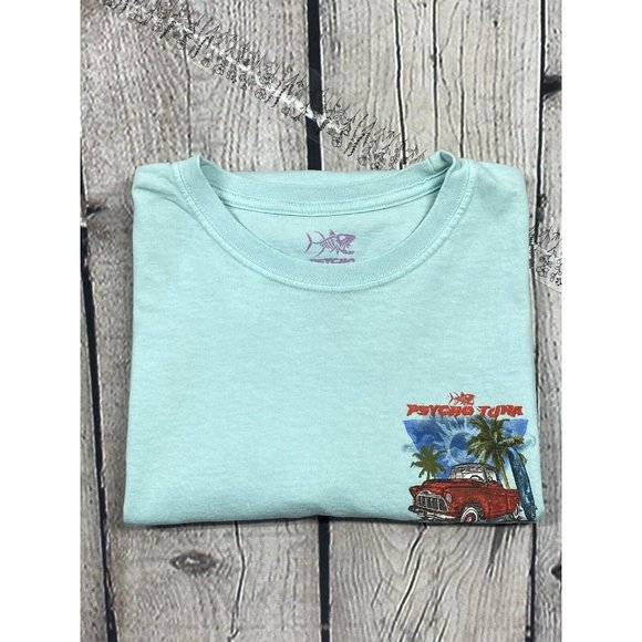 Psycho Tuna Paradise Green T-shirt Size M Classic Truck & Surfboard Longboard - Picture 10 of 10